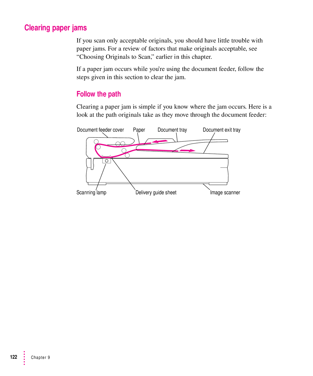 Xerox 600, 30, 1200, 27 user manual Clearing paper jams, Follow the path 