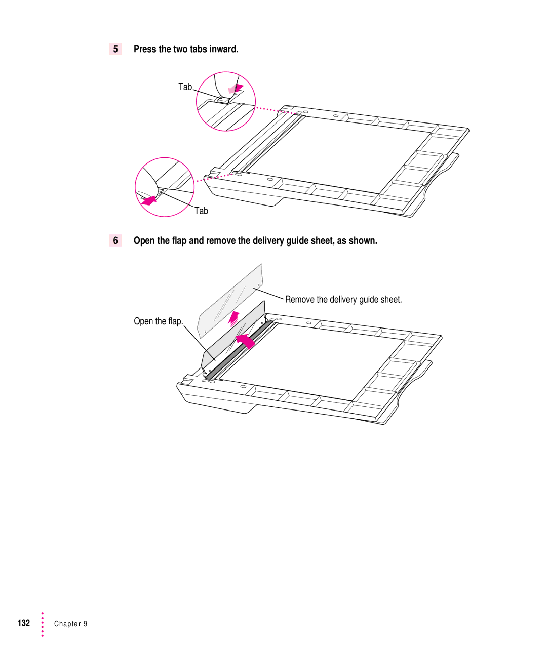 Xerox 30, 1200, 600, 27 user manual Press the two tabs inward 