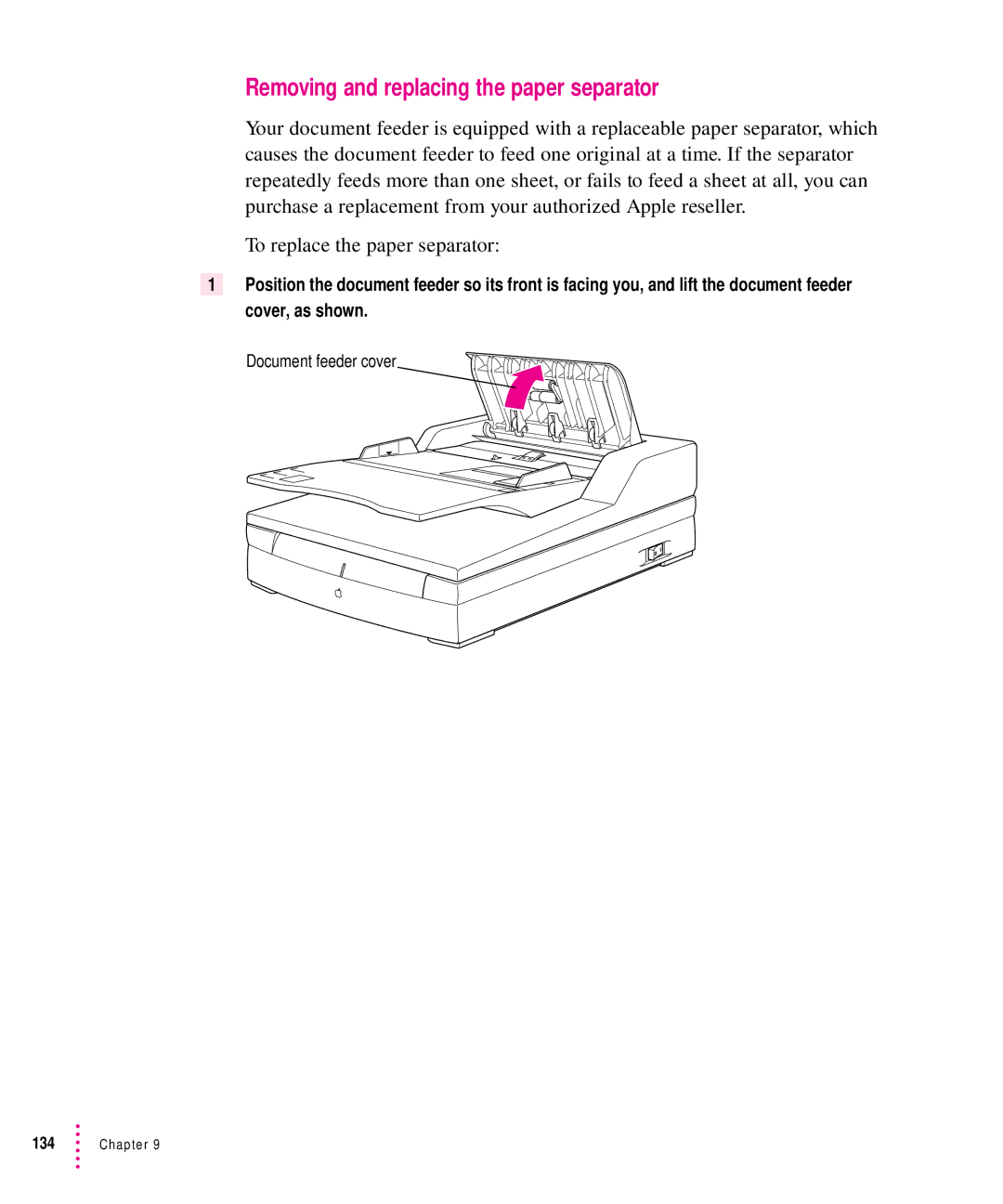 Xerox 600, 30, 1200, 27 user manual Removing and replacing the paper separator 