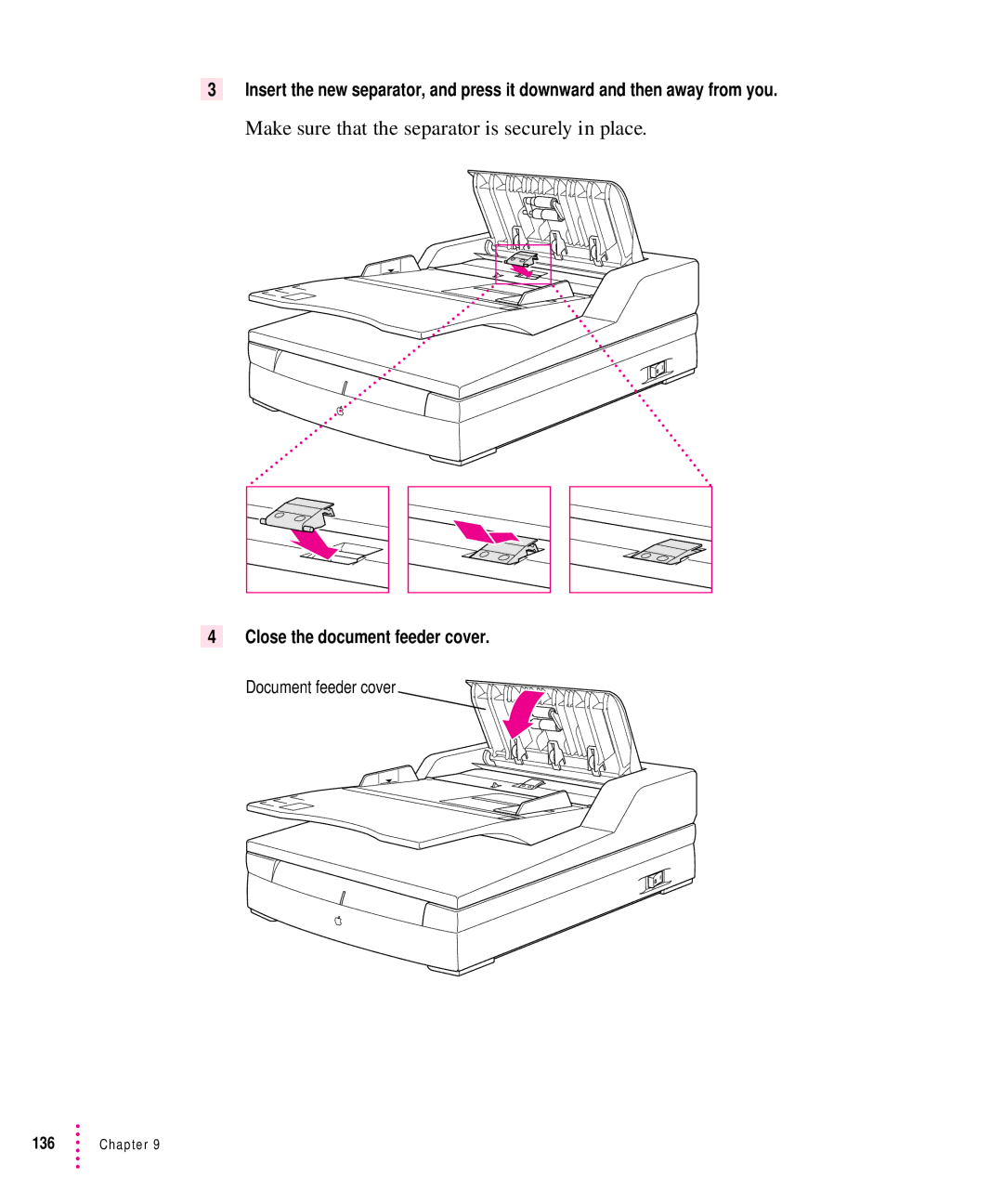 Xerox 30, 1200, 600, 27 user manual Make sure that the separator is securely in place 