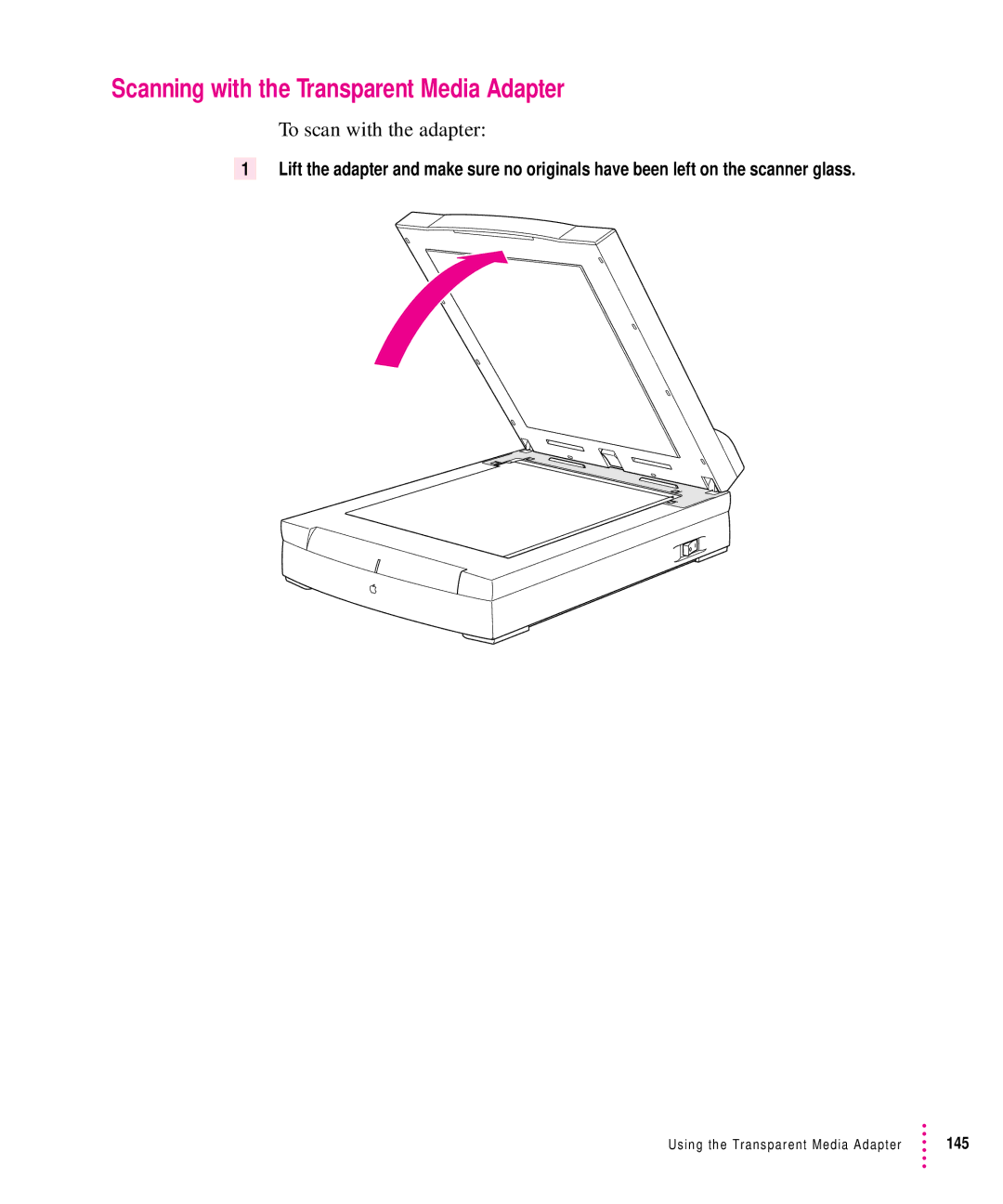 Xerox 1200, 30, 600, 27 user manual Scanning with the Transparent Media Adapter, To scan with the adapter 