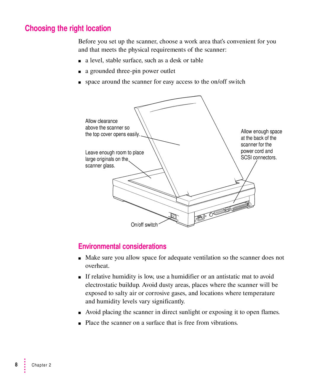 Xerox 30, 1200, 600, 27 user manual Choosing the right location, Environmental considerations 