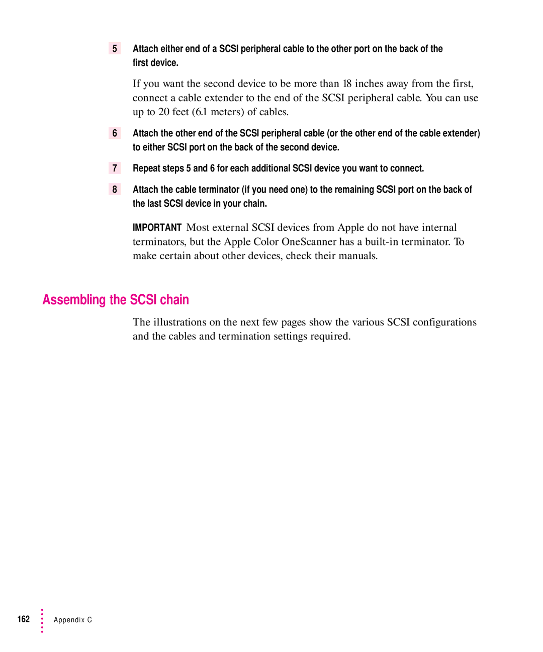 Xerox 600, 30, 1200, 27 user manual Assembling the Scsi chain 