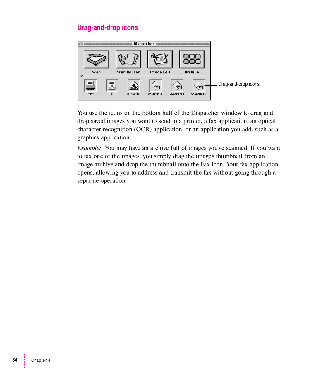 Xerox 600, 30, 1200, 27 user manual Drag-and-drop icons 