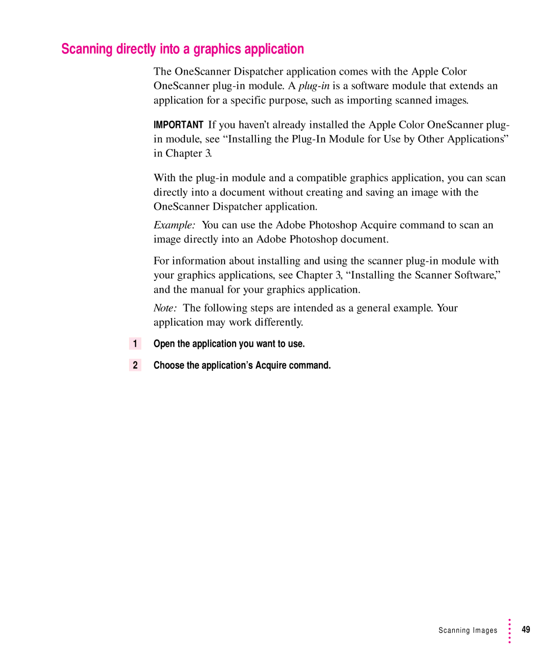 Xerox 1200, 30, 600, 27 user manual Scanning directly into a graphics application 