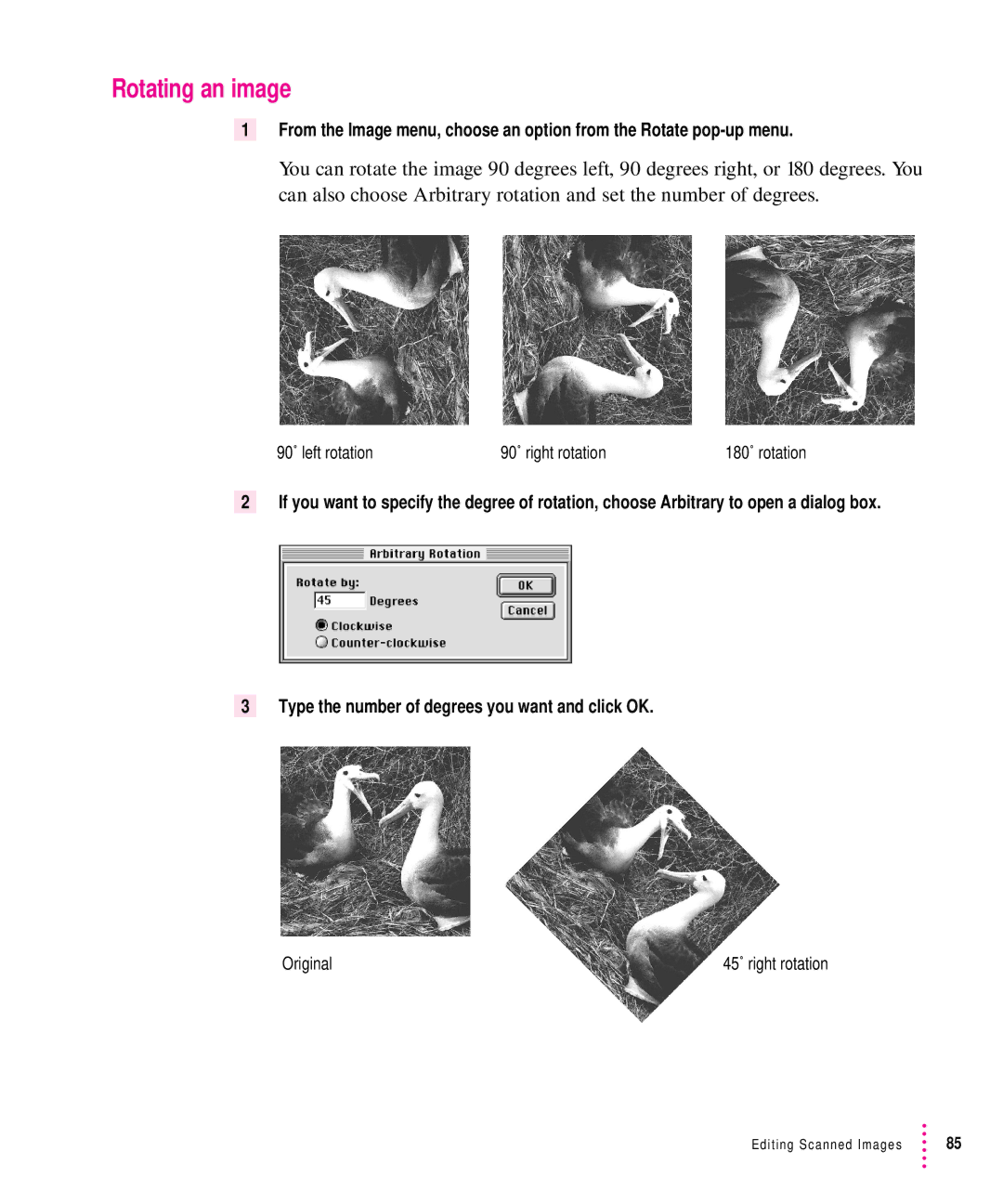 Xerox 1200, 30, 600, 27 user manual Rotating an image 