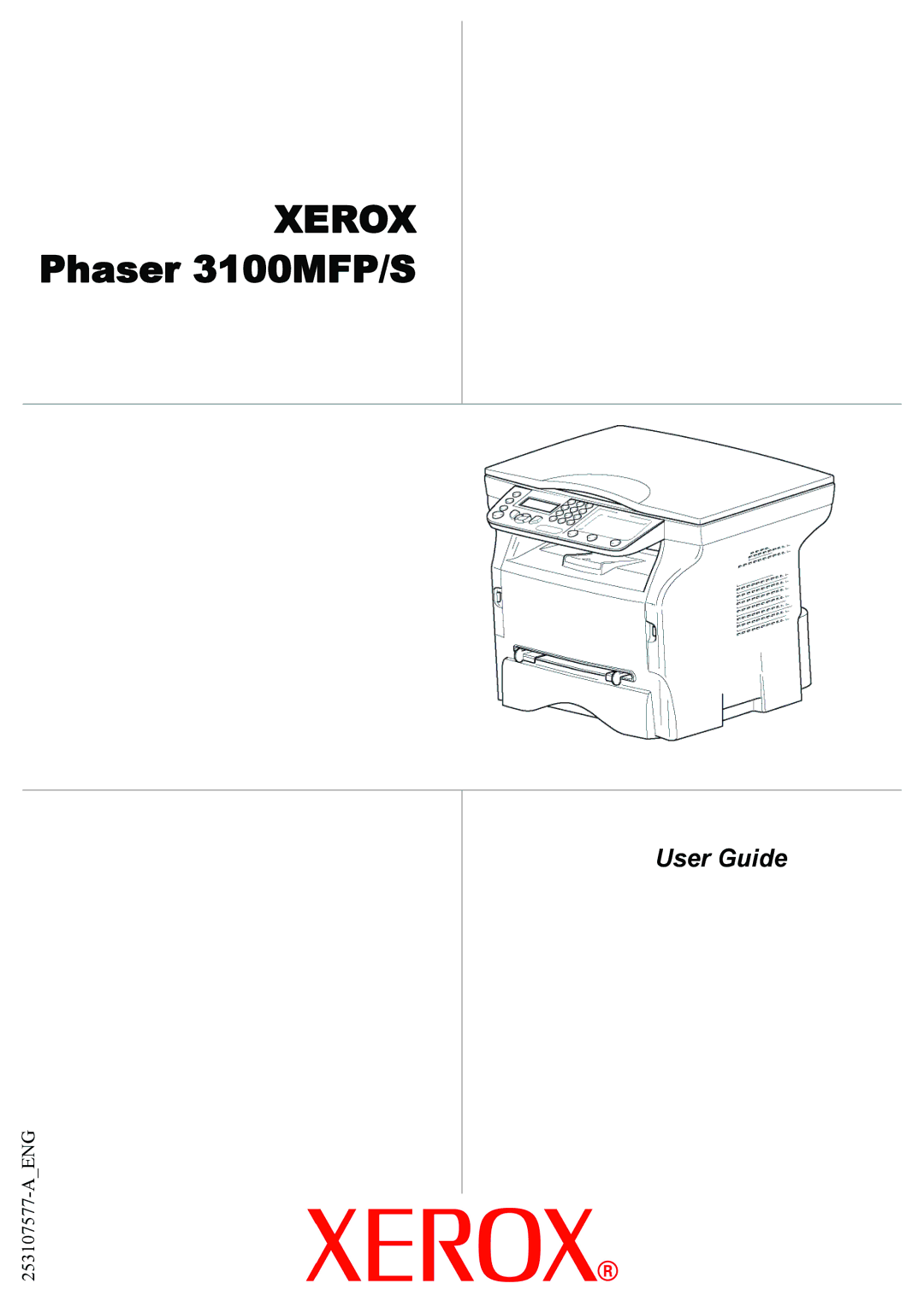 Xerox manual Xerox Phaser 3100MFP/S 