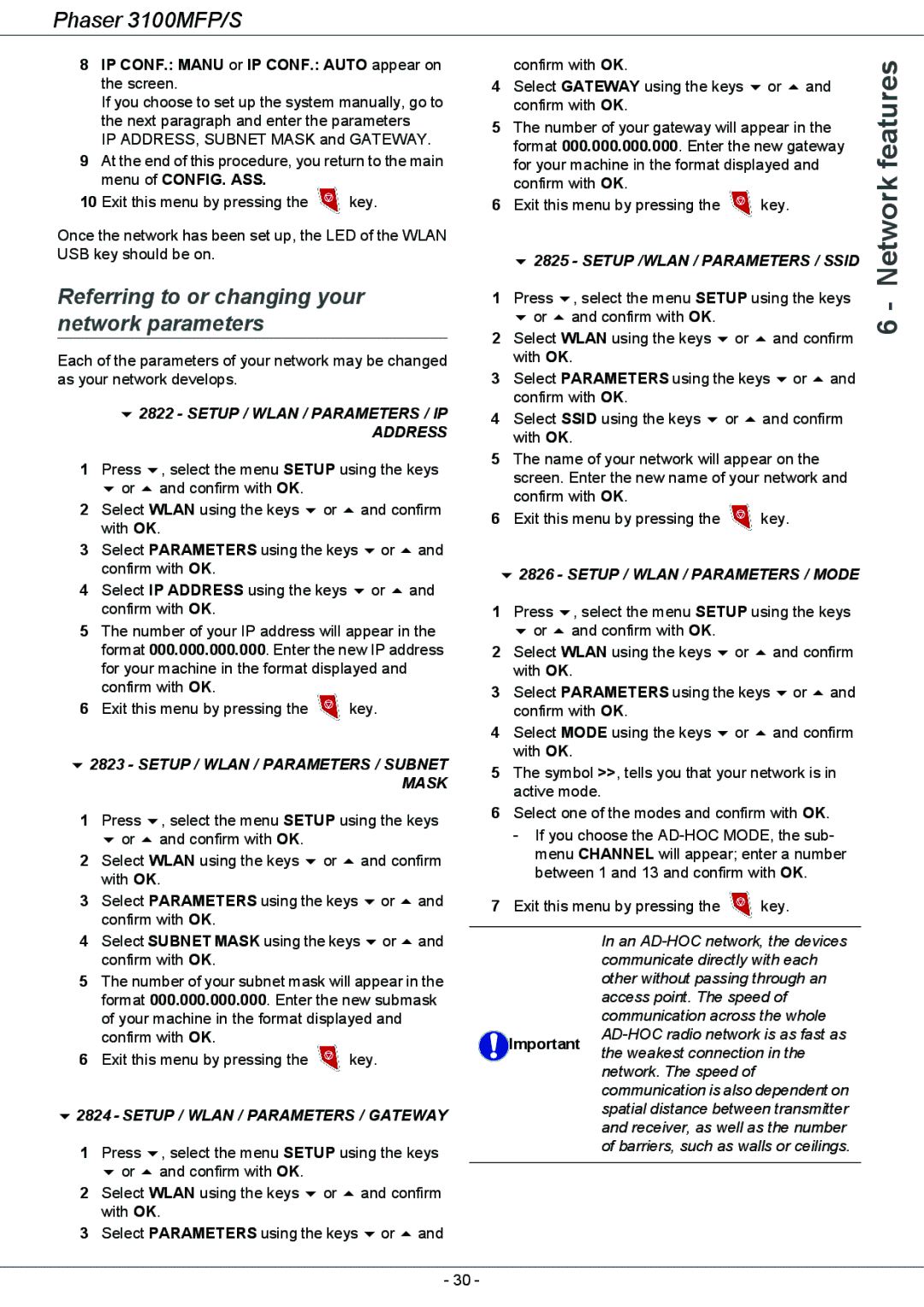 Xerox 3100MFP/S manual Referring to or changing your network parameters 