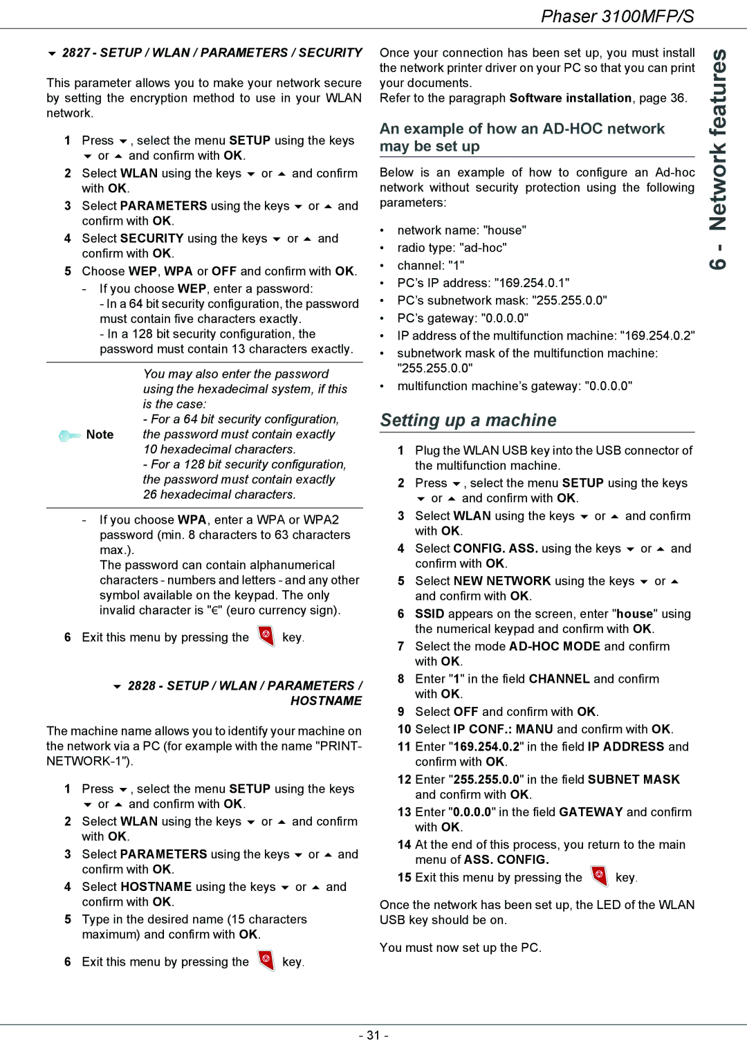 Xerox 3100MFP/S manual Setting up a machine, An example of how an AD-HOC network, May be set up 