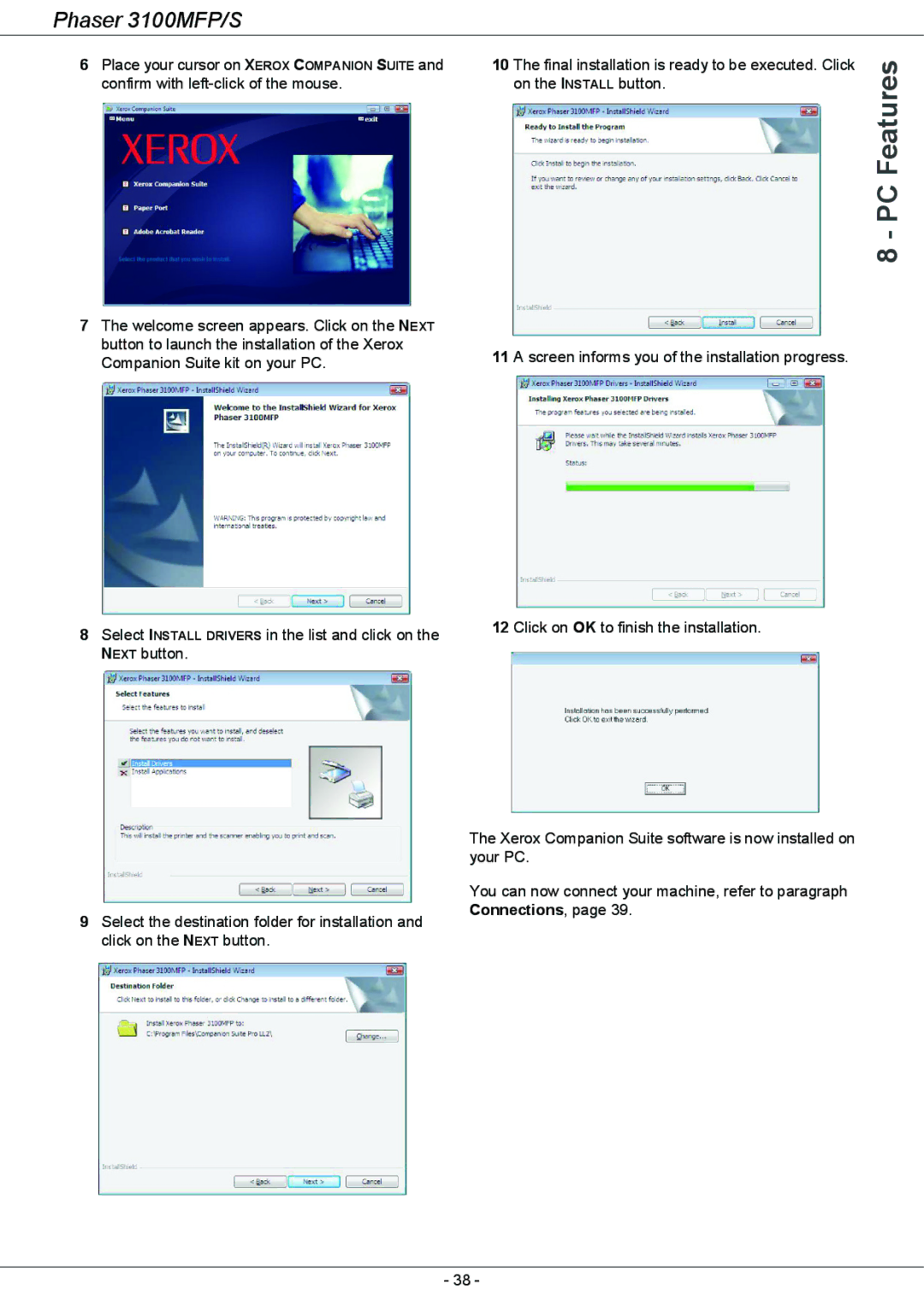 Xerox 3100MFP/S manual PC Features 