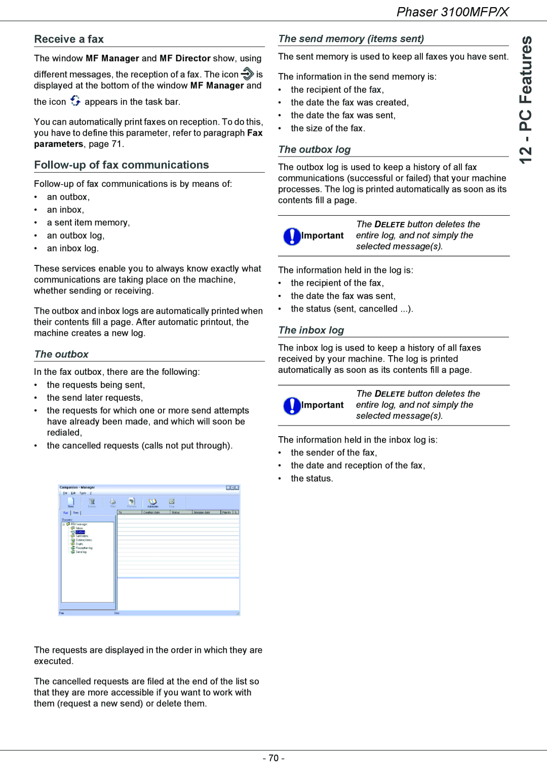 Xerox 3100MFP/X manual Receive a fax, Follow-up of fax communications 