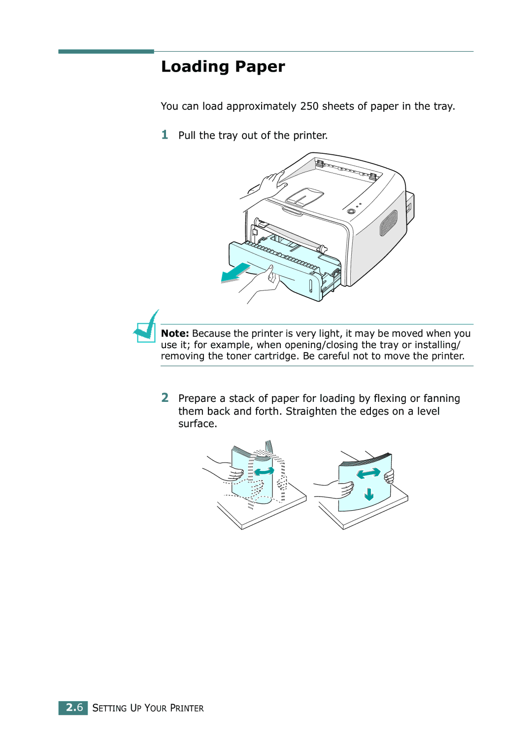 Xerox 3116 manual Loading Paper 