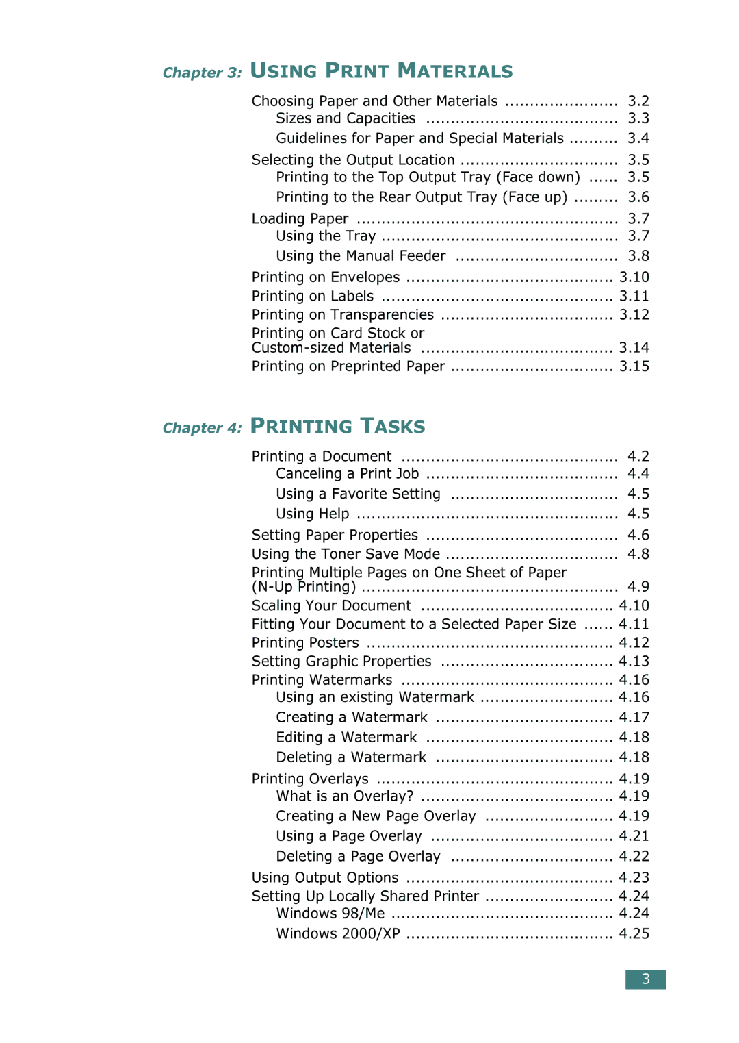 Xerox 3116 manual Printing on Card Stock or, Printing Multiple Pages on One Sheet of Paper 