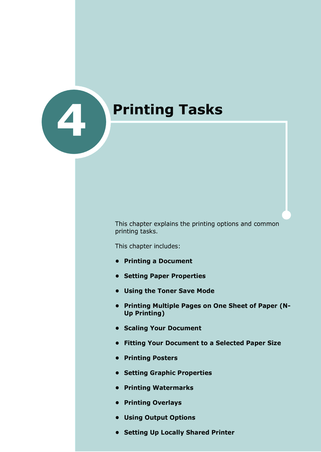 Xerox 3116 manual Printing Tasks 