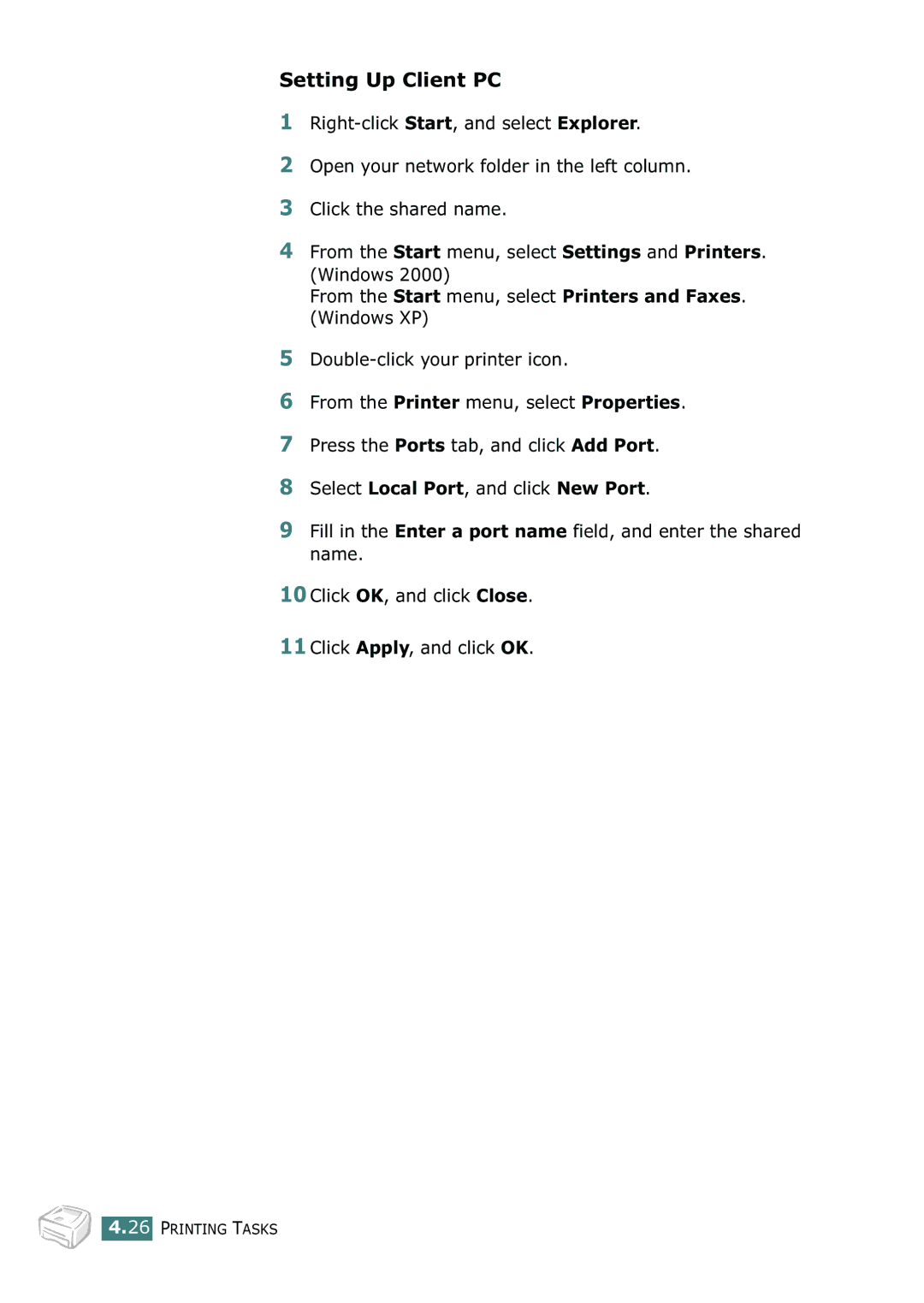 Xerox 3116 manual Setting Up Client PC 