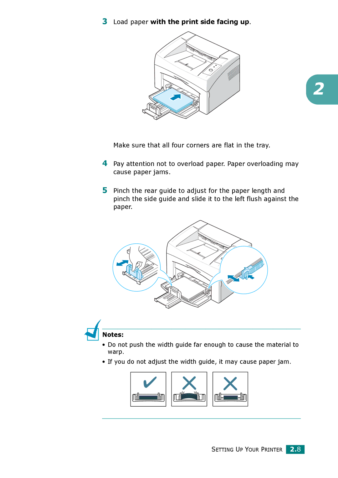 Xerox 3117 manual Load paper with the print side facing up 