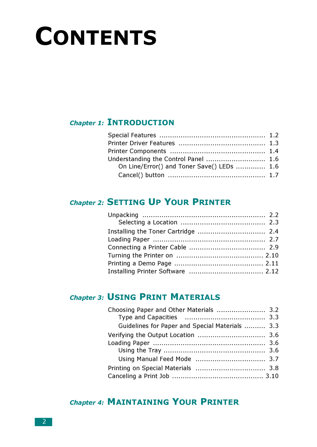 Xerox 3117 manual Contents 