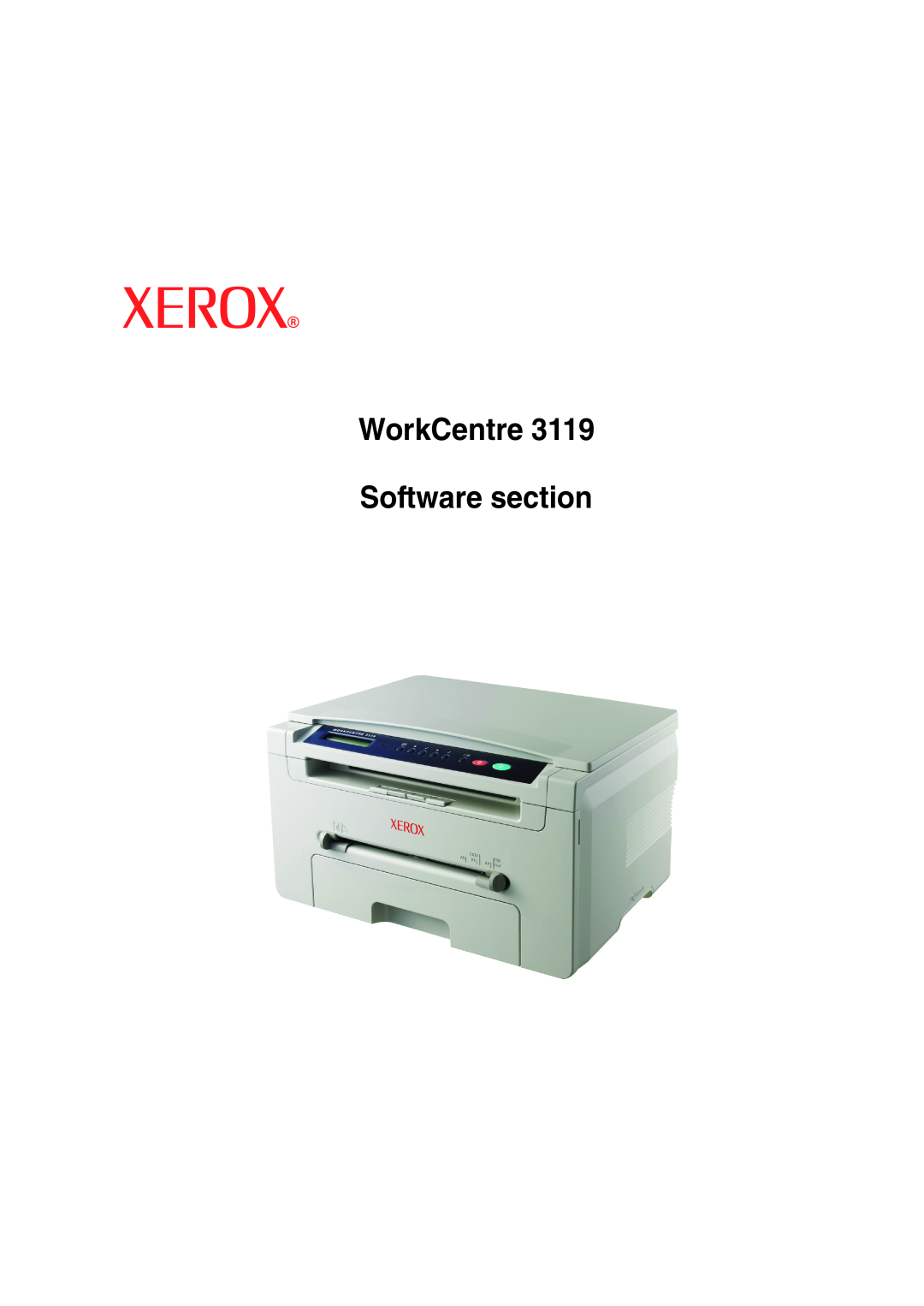 Xerox 3119 manual Software section, WorkCentre 