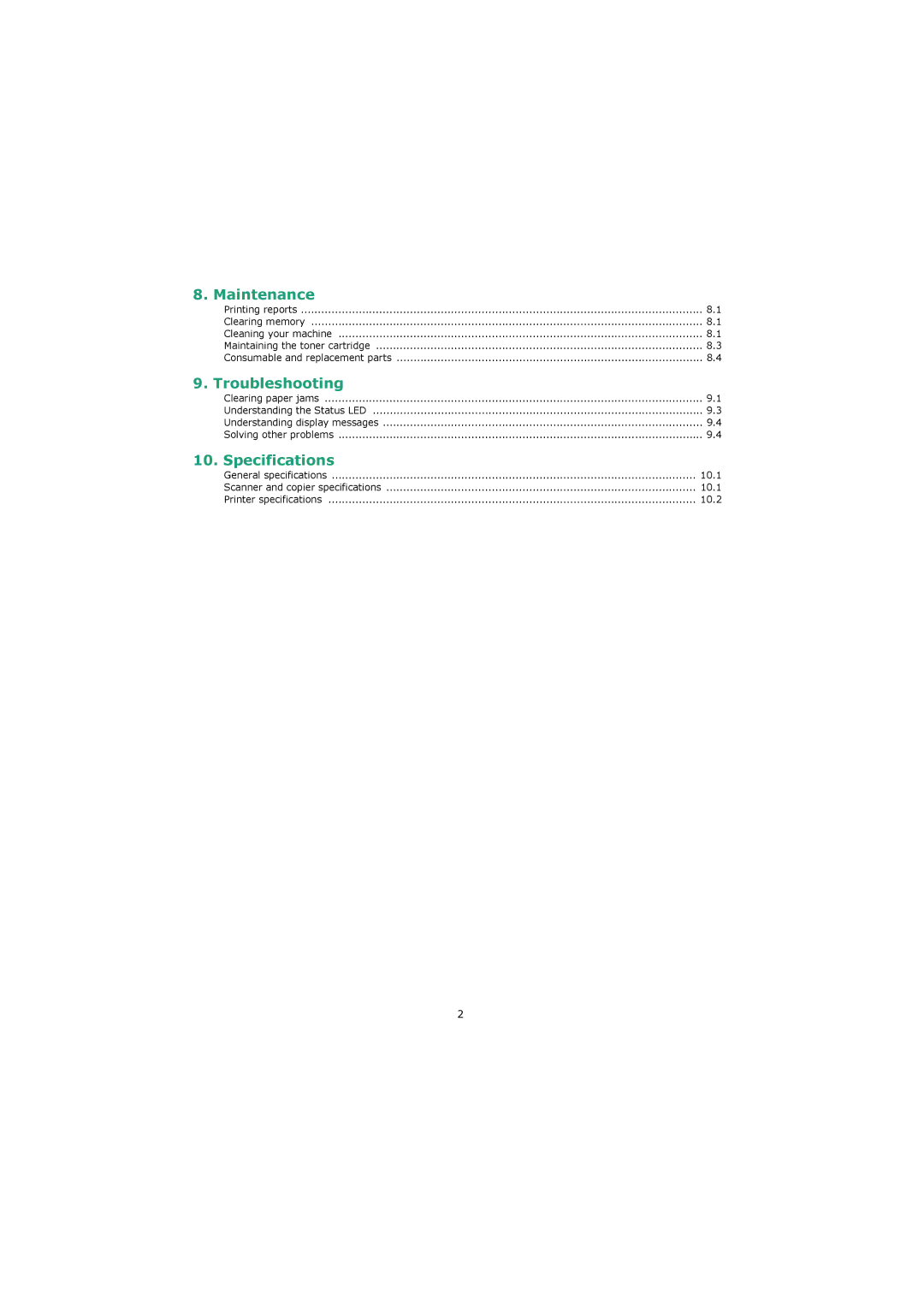 Xerox 3119 manual Clearing paper jams Understanding the Status LED, Solving other problems 