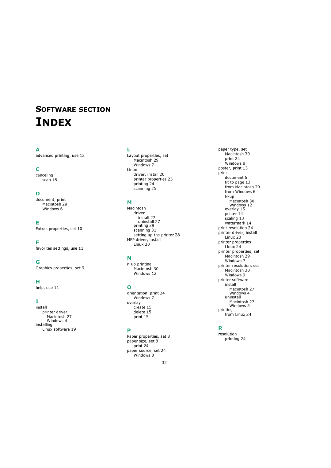 Xerox 3119 manual Index 