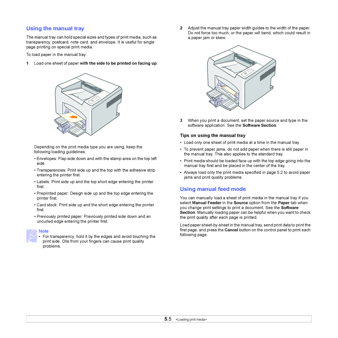 Xerox 3124 Using the manual tray, Using manual feed mode, Tips on using the manual tray 