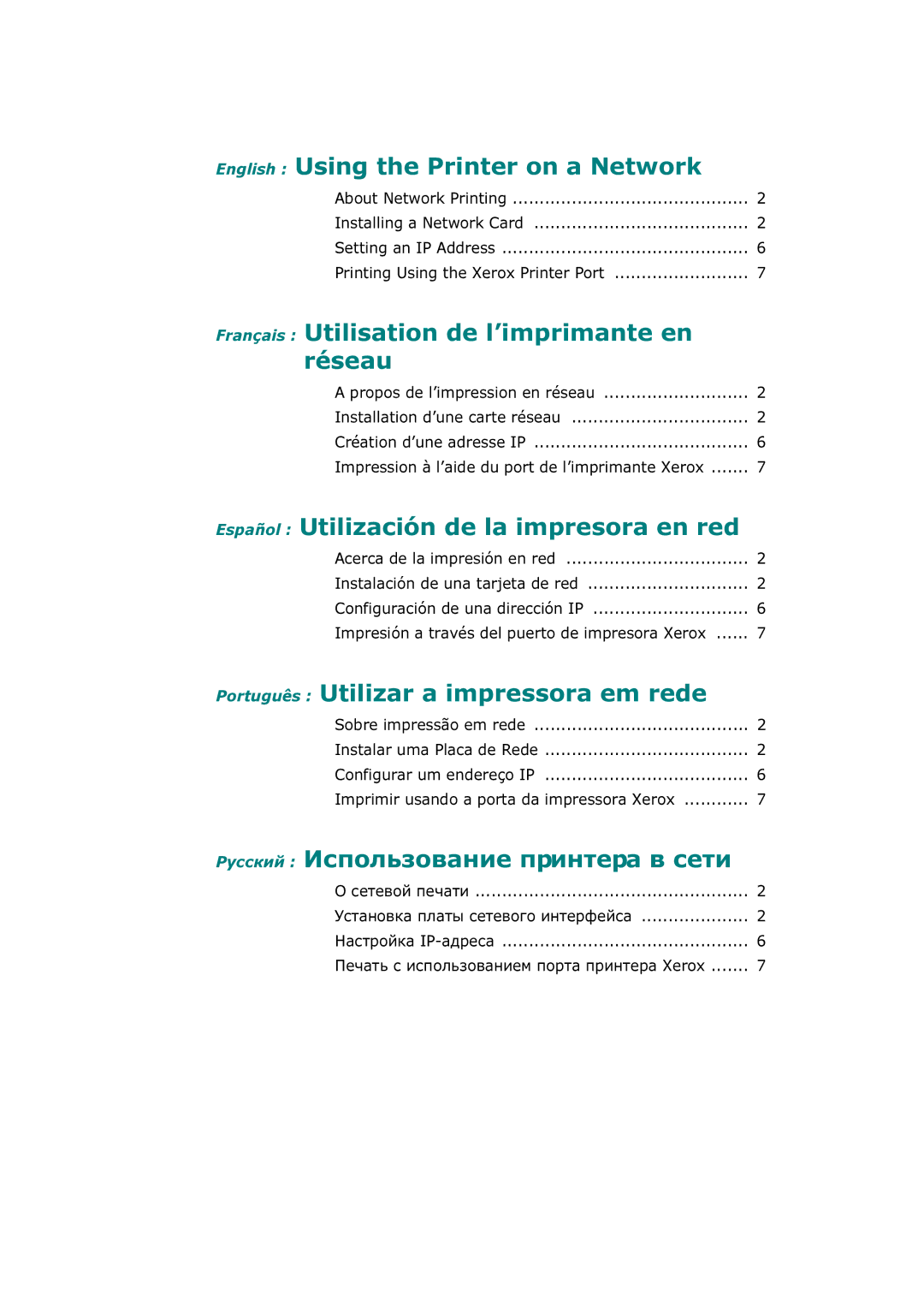 Xerox 3150 manual English Using the Printer on a Network 