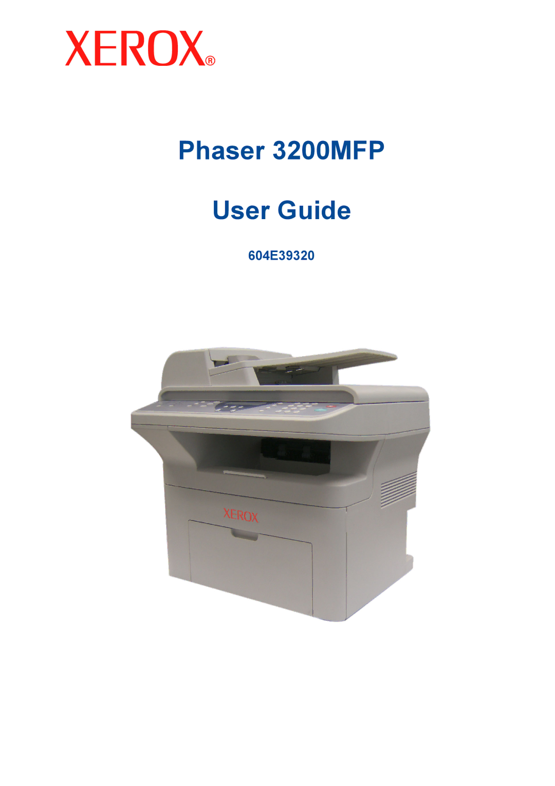 Xerox manual Phaser 3200MFP User Guide, 604E39320 