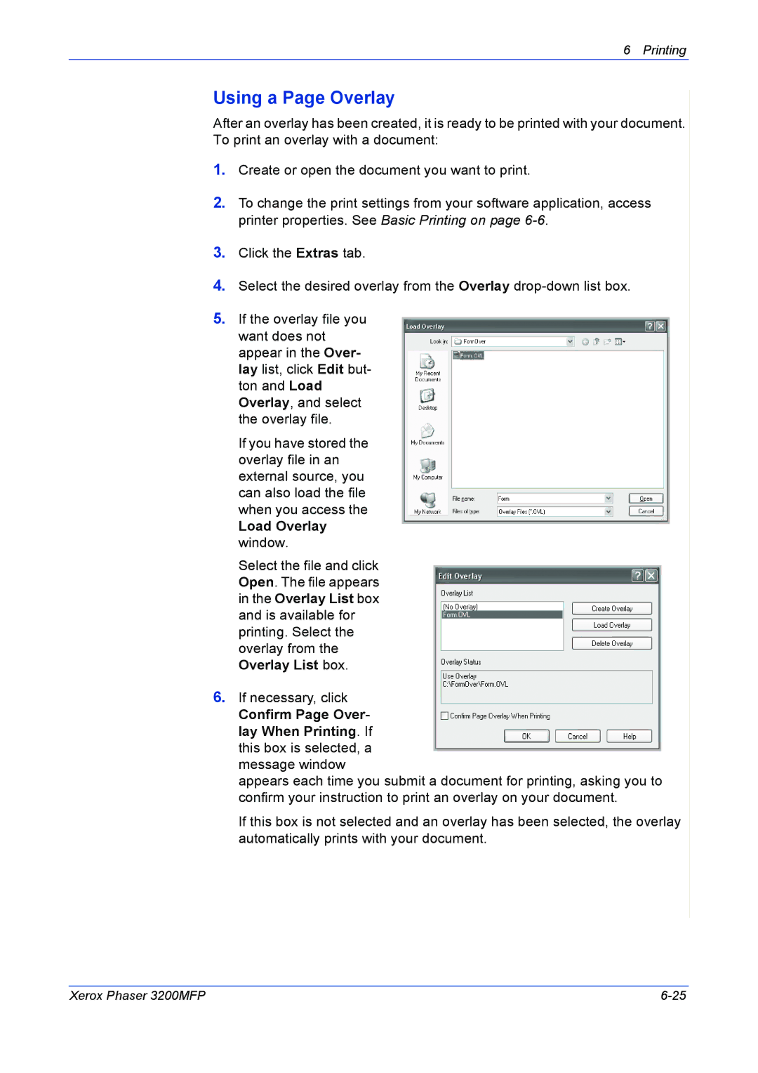 Xerox 3200MFP manual Using a Page Overlay 