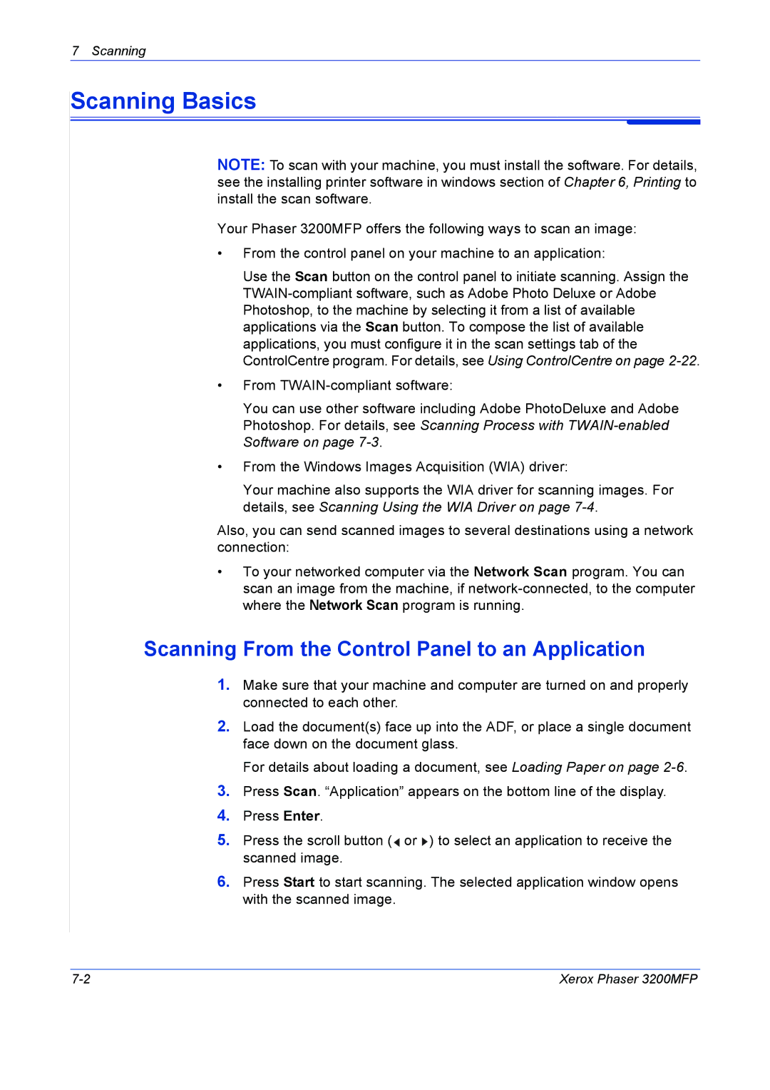 Xerox 3200MFP manual Scanning Basics 