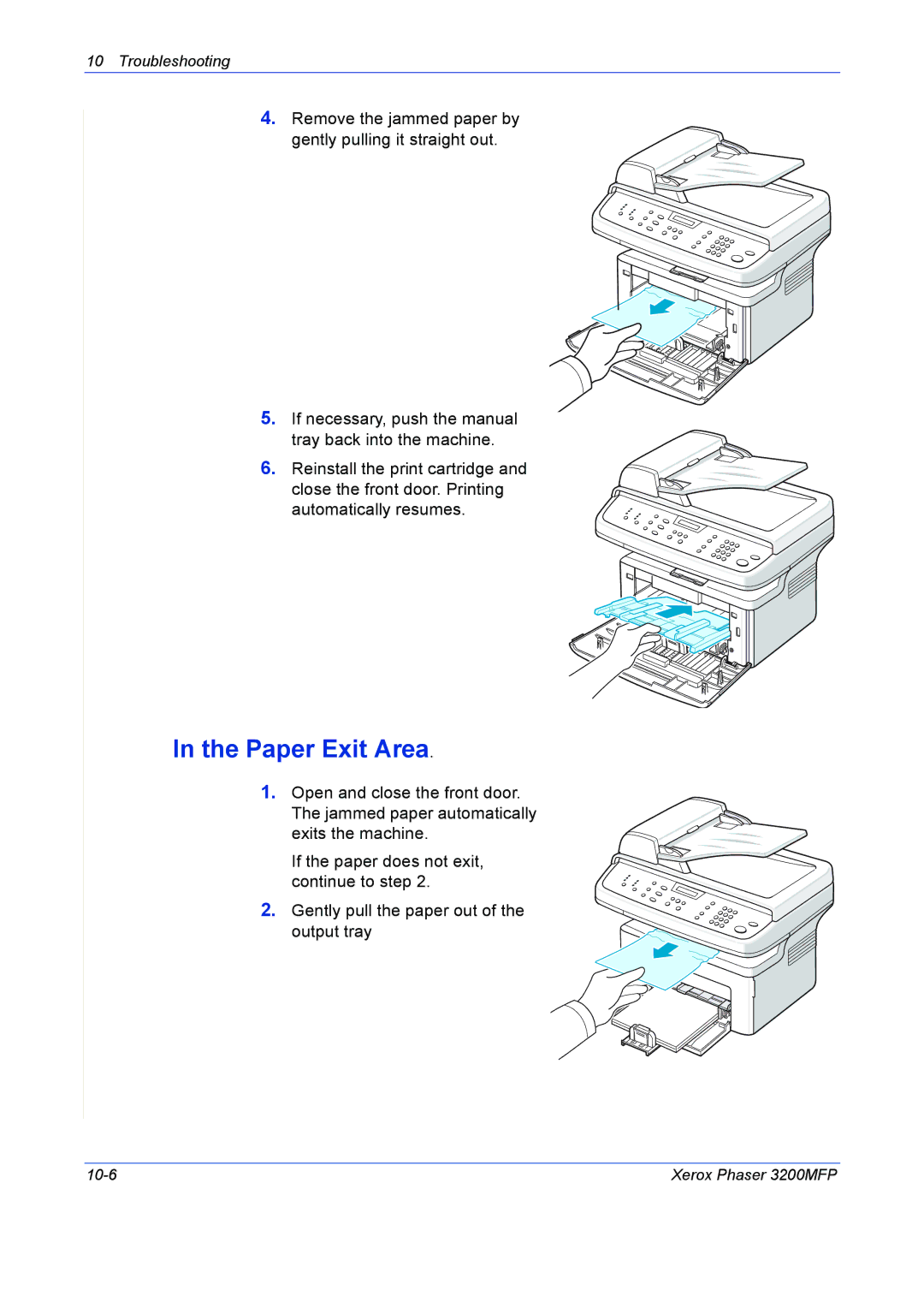 Xerox 3200MFP manual Paper Exit Area 