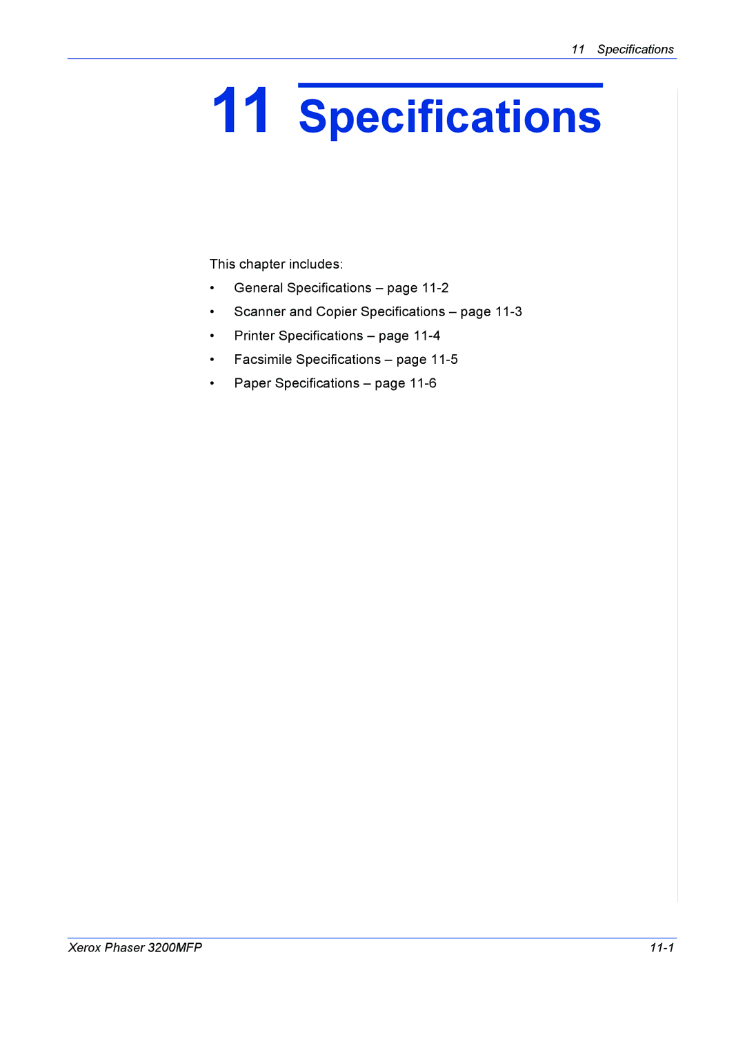 Xerox 3200MFP manual Specifications 