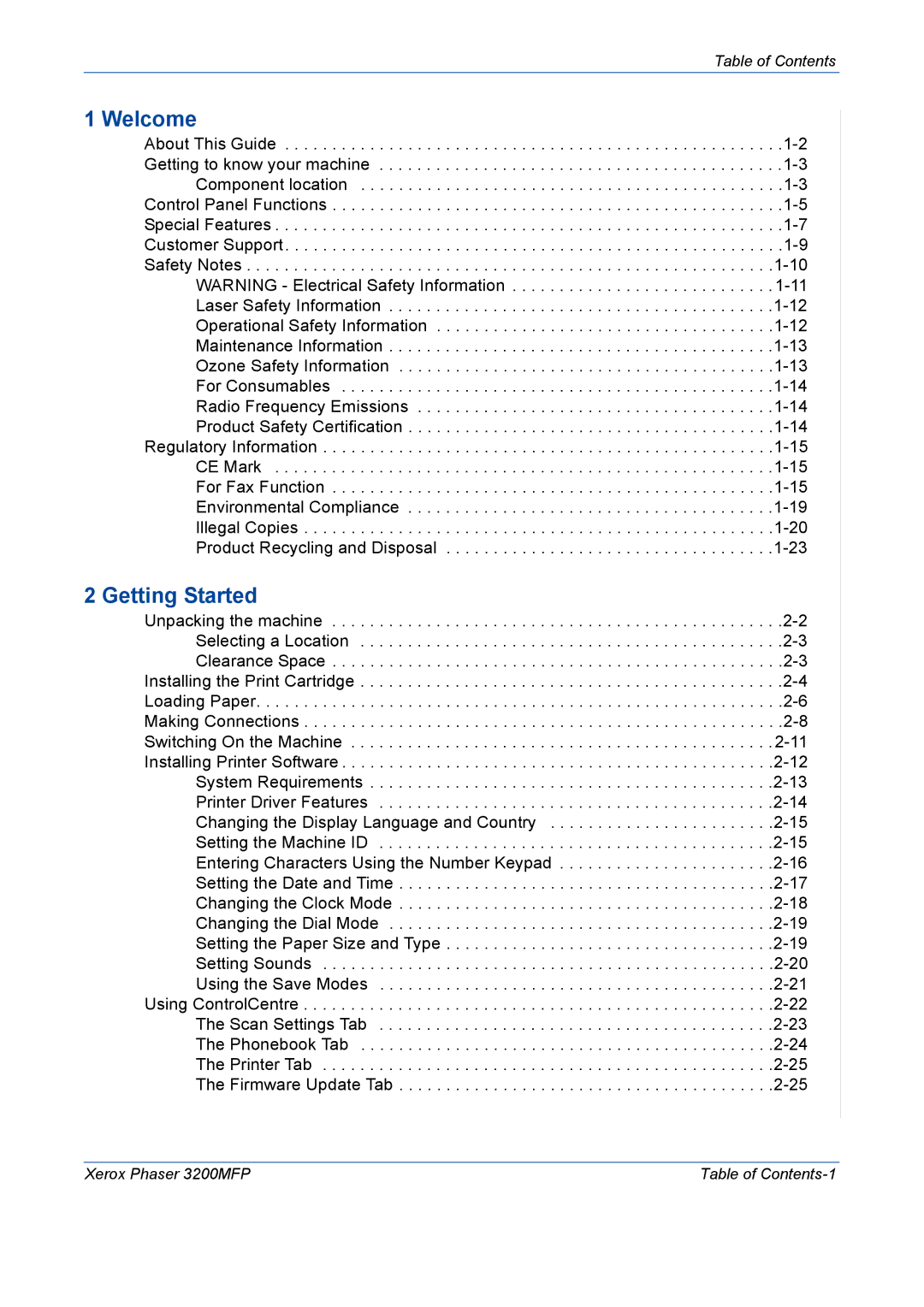 Xerox 3200MFP manual Welcome, Getting Started 