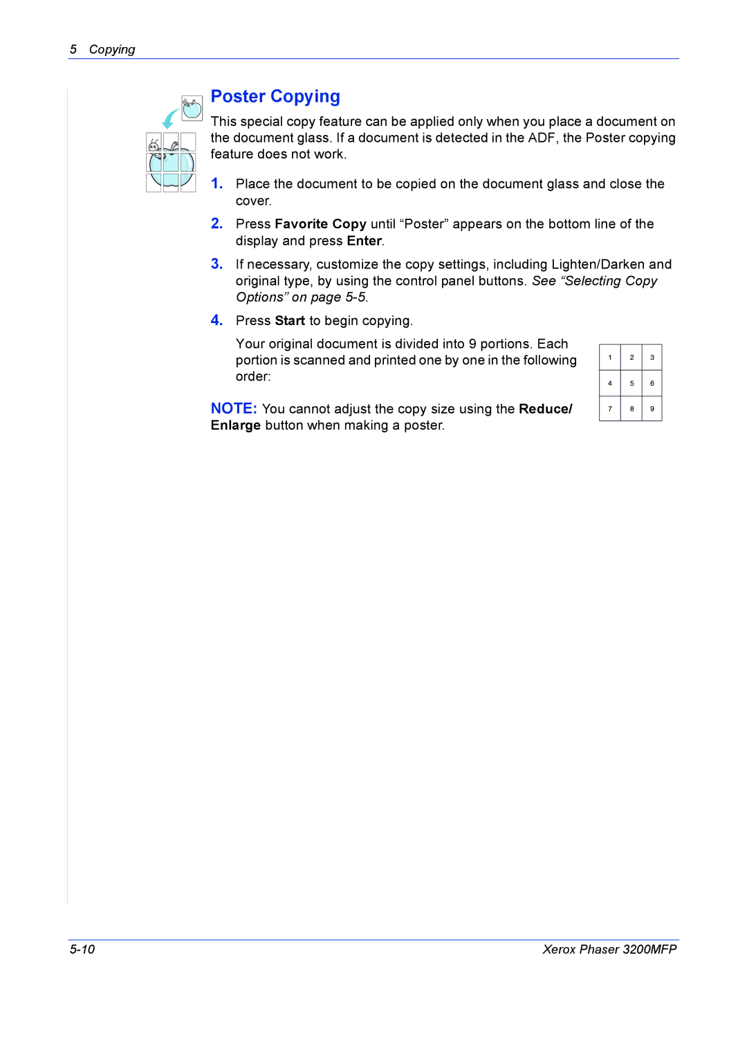 Xerox 3200MFP manual Poster Copying 