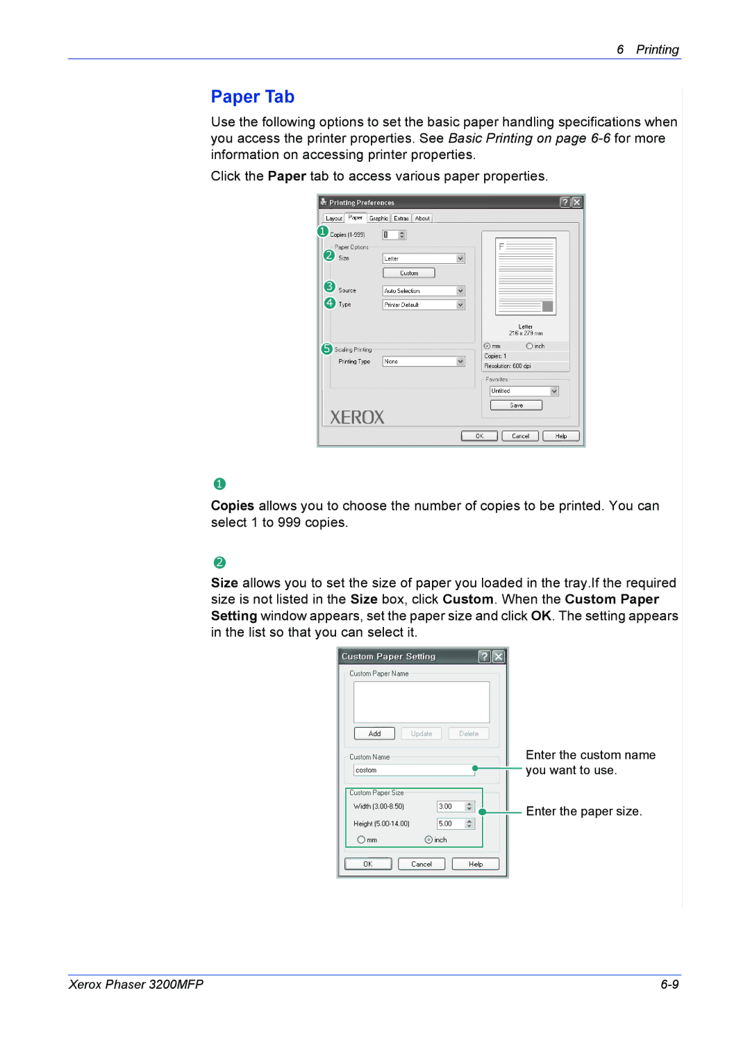 Xerox 3200MFP manual Paper Tab 