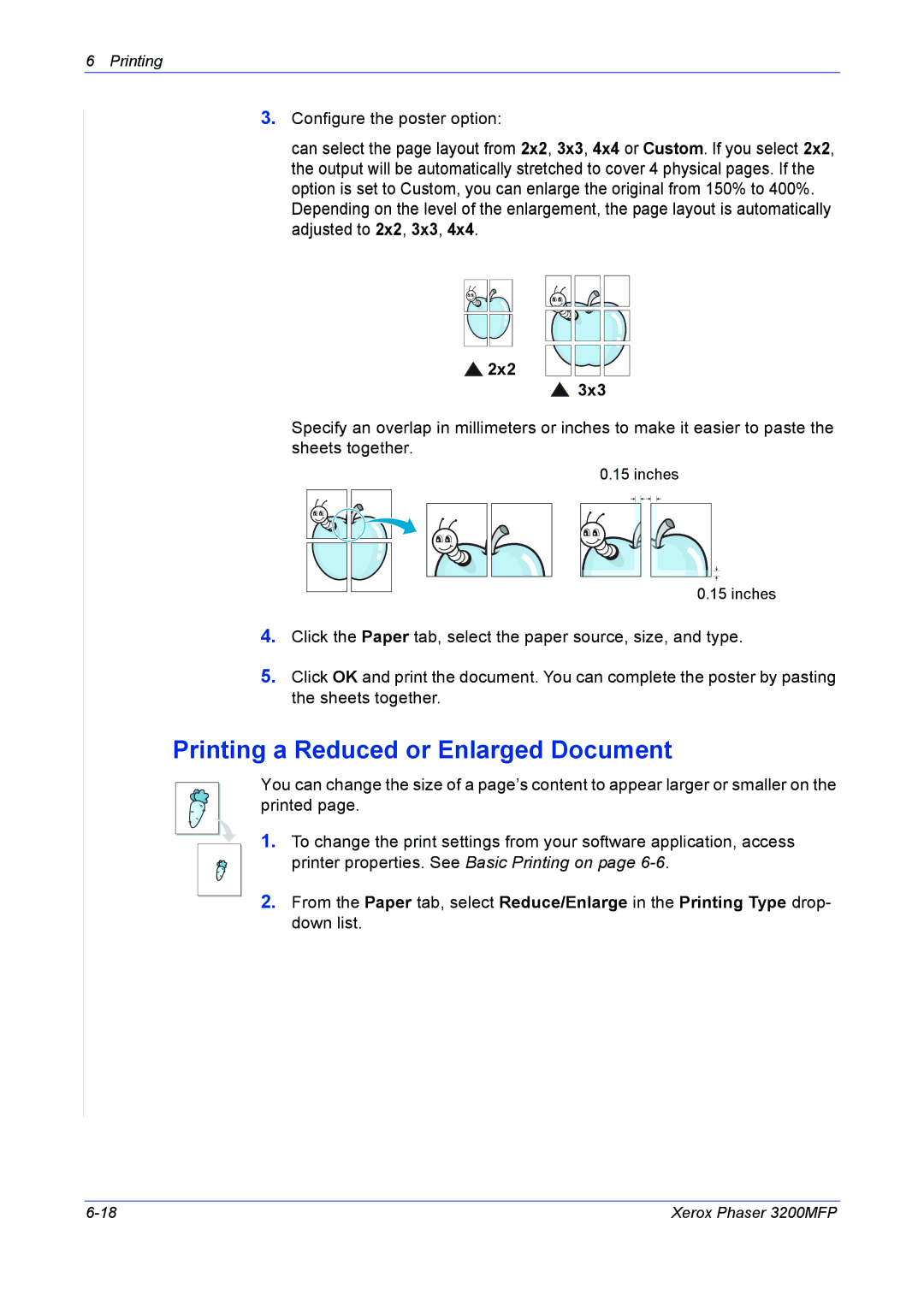 Xerox 3200MFP manual Printing a Reduced or Enlarged Document, 2x2 