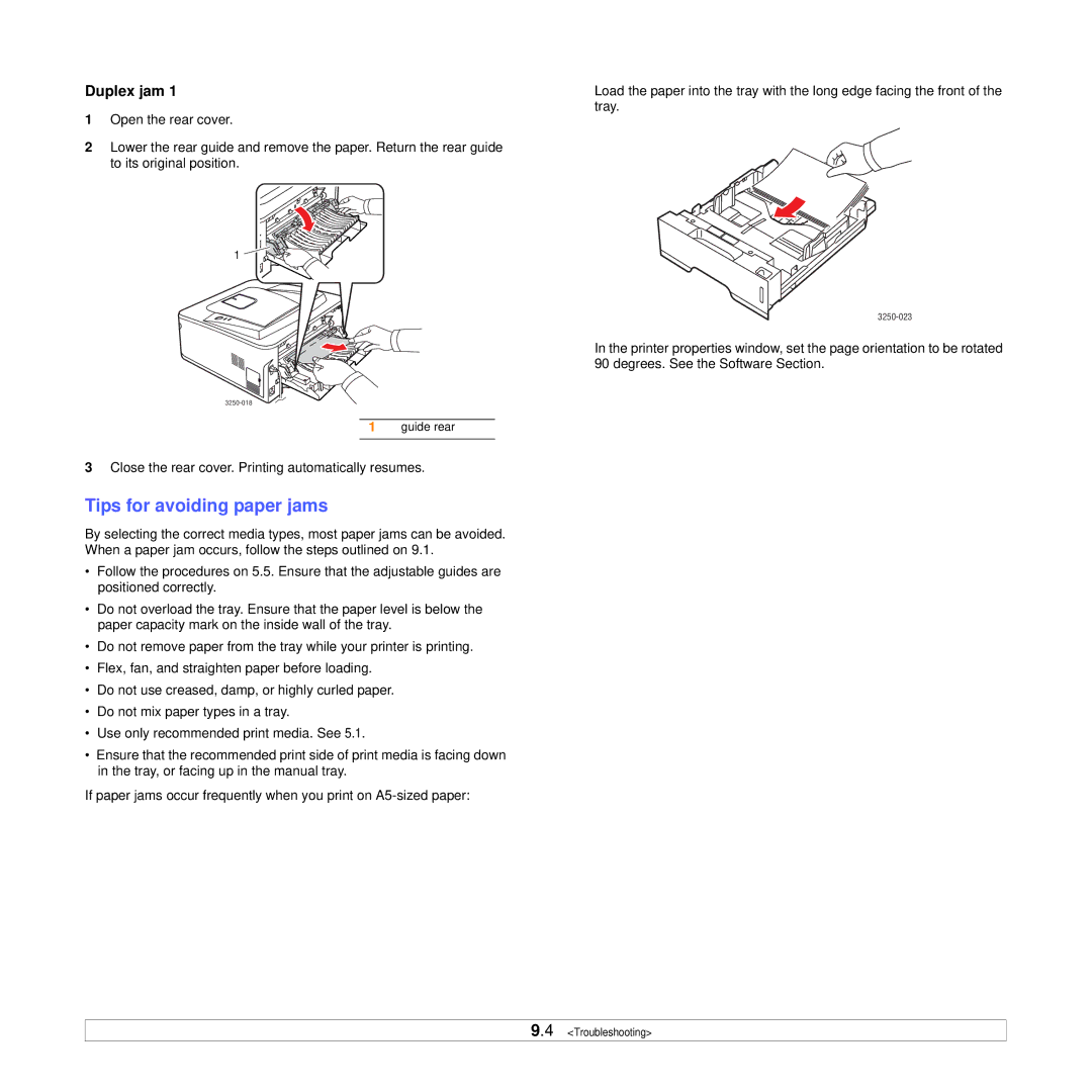 Xerox 3250 manual Tips for avoiding paper jams 