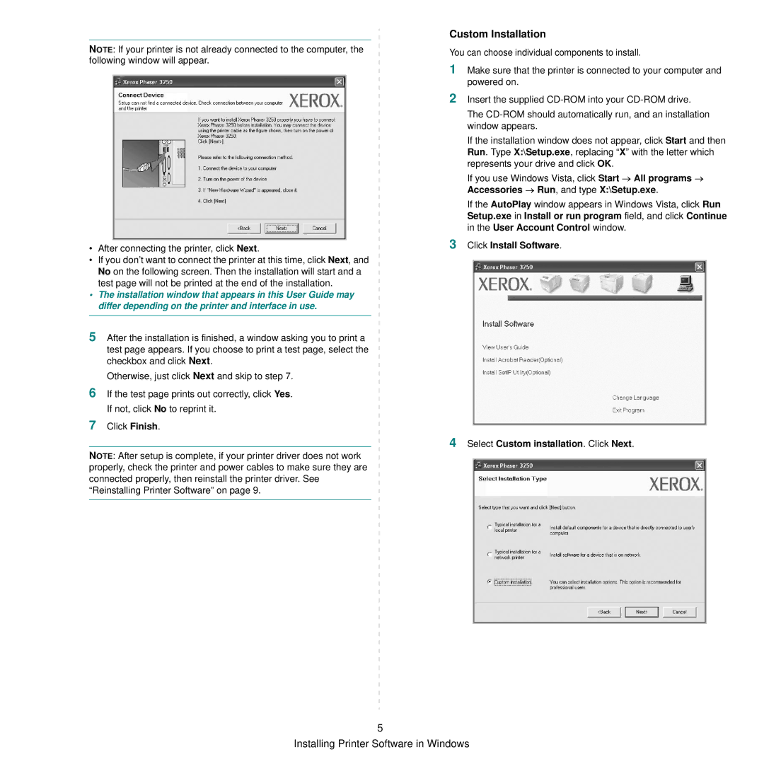 Xerox 3250 manual Custom Installation 