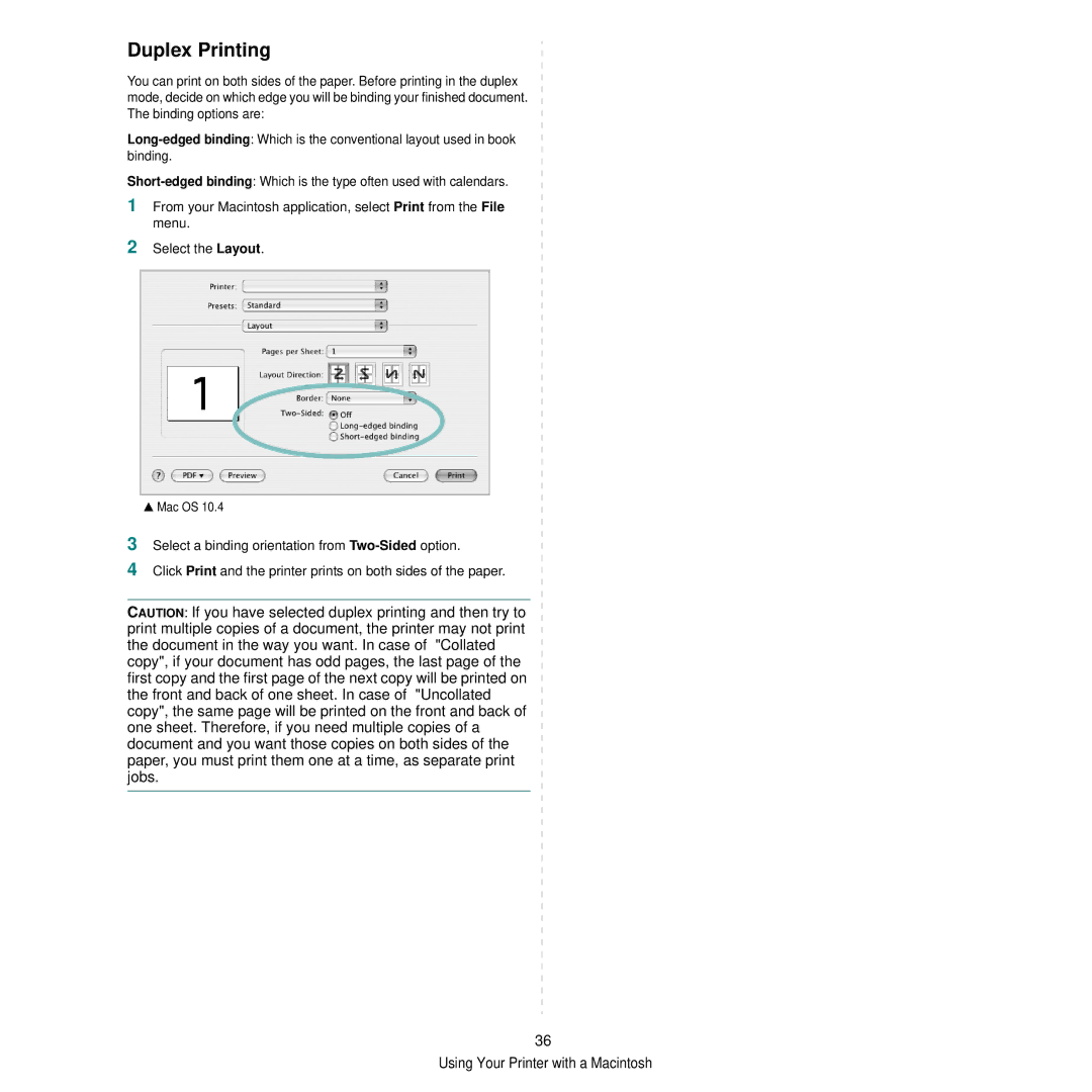 Xerox 3250 manual Duplex Printing 