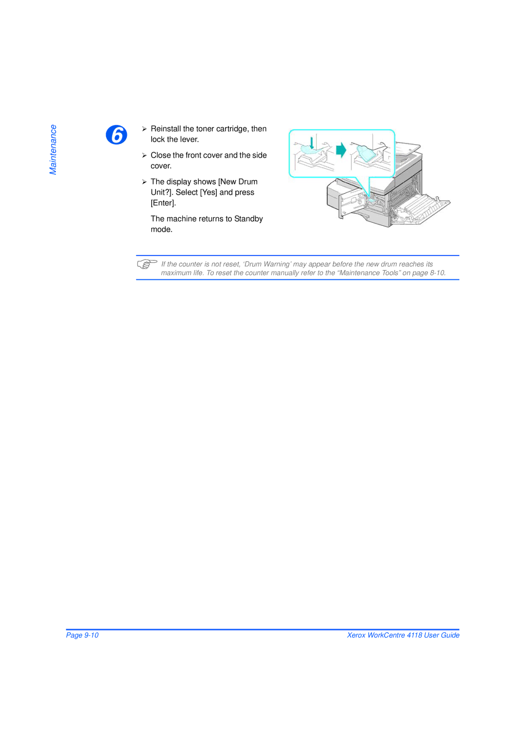 Xerox 32N00467 manual Reinstall the toner cartridge, then 