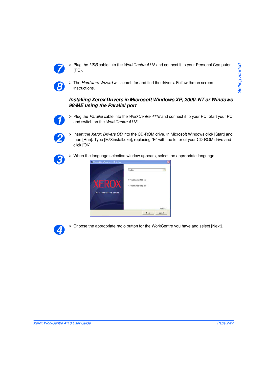 Xerox 32N00467 manual Getting Started 