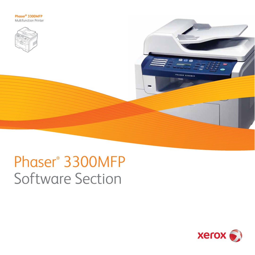 Xerox manual Software Section, Phaser 3300MFP, Multifunction Printer 
