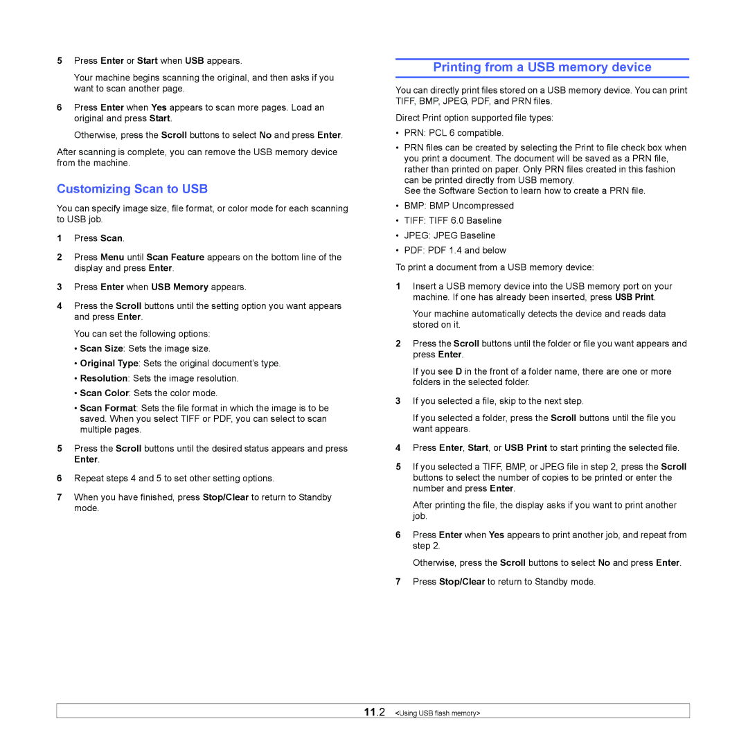 Xerox 3300MFP manual Printing from a USB memory device, Customizing Scan to USB 