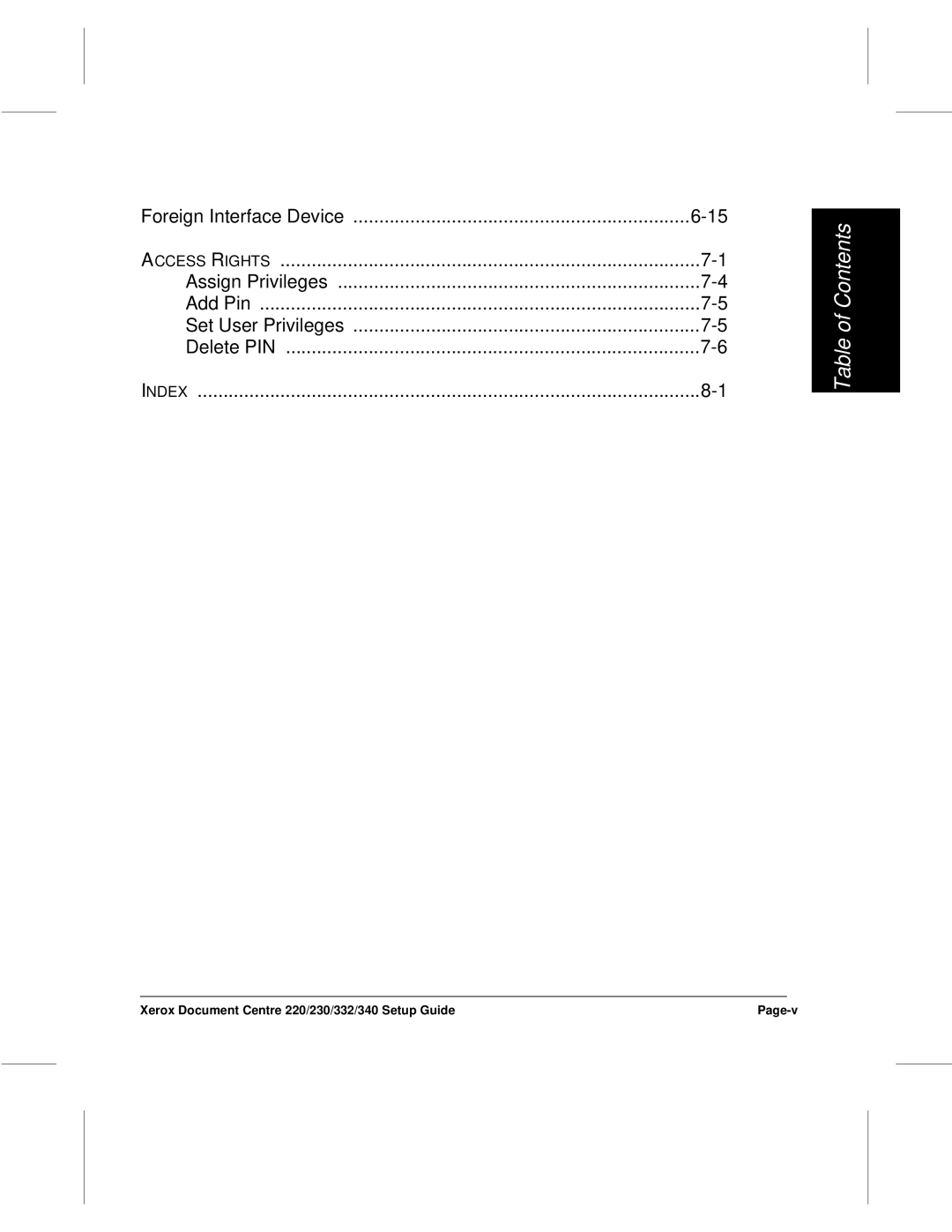 Xerox 230, 340, 332, 220 setup guide Access Rights 