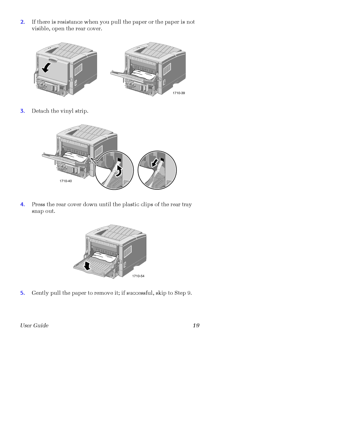 Xerox 3400 manual Detach the vinyl strip 