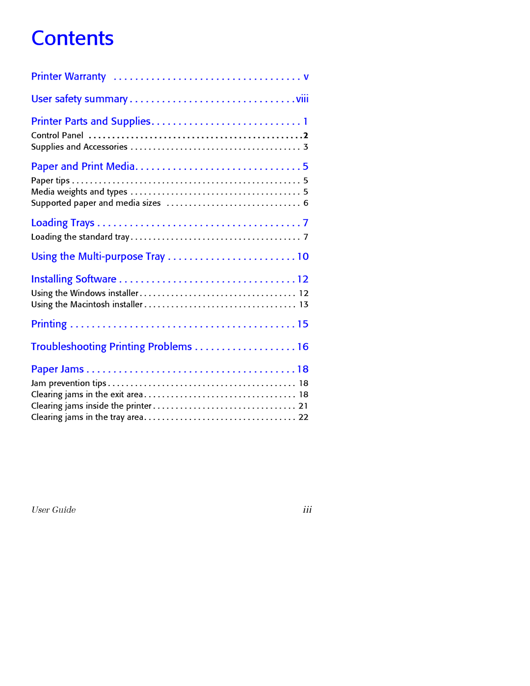 Xerox 3400 manual Contents 