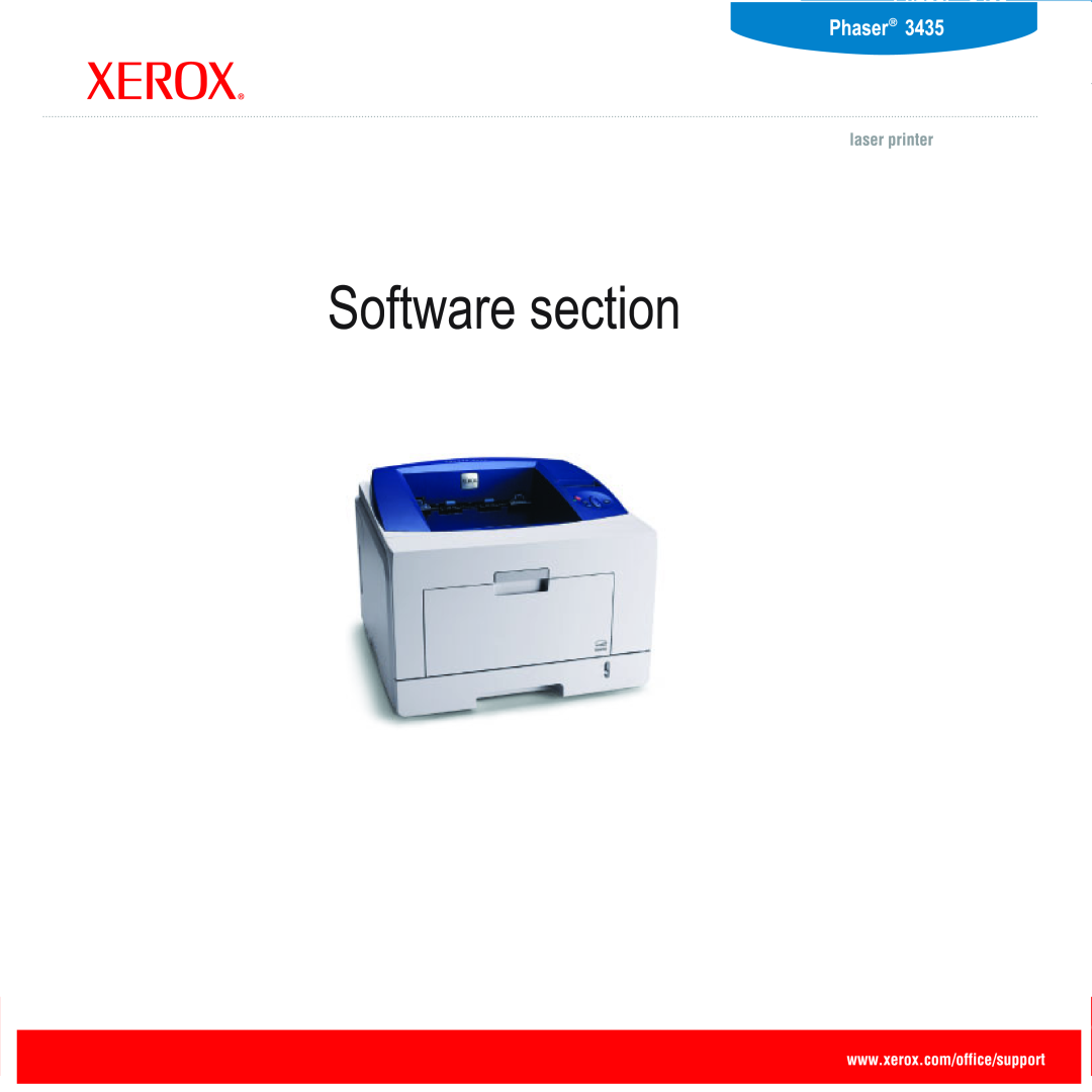 Xerox 3435DN manual Software section Software section 