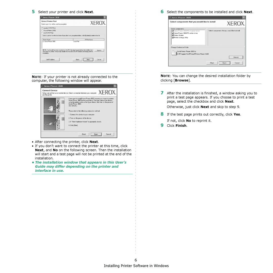 Xerox 3435DN manual Installing Printer Software in Windows 