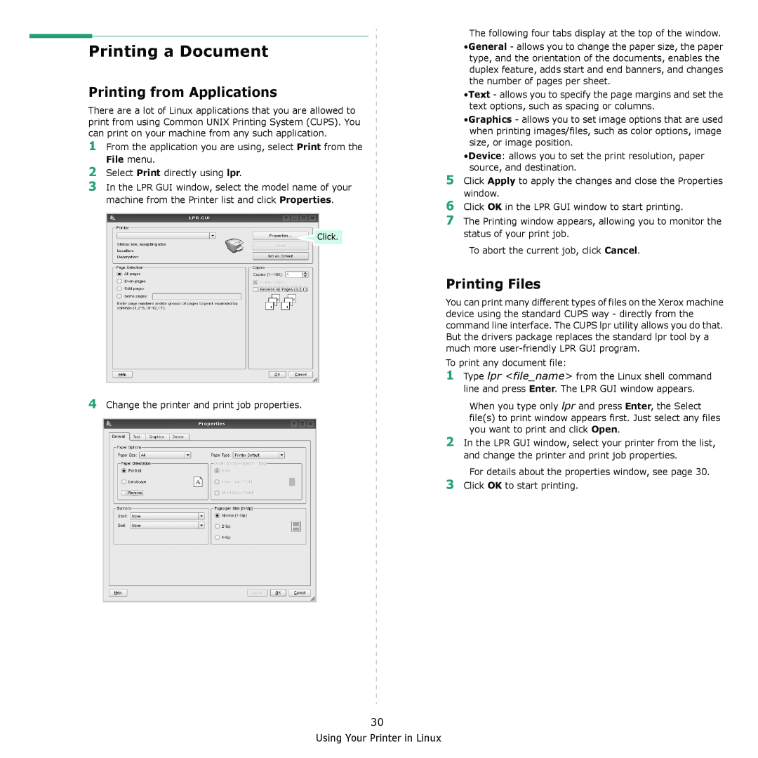 Xerox 3435DN manual Printing from Applications, Printing Files, Printing a Document, File menu 