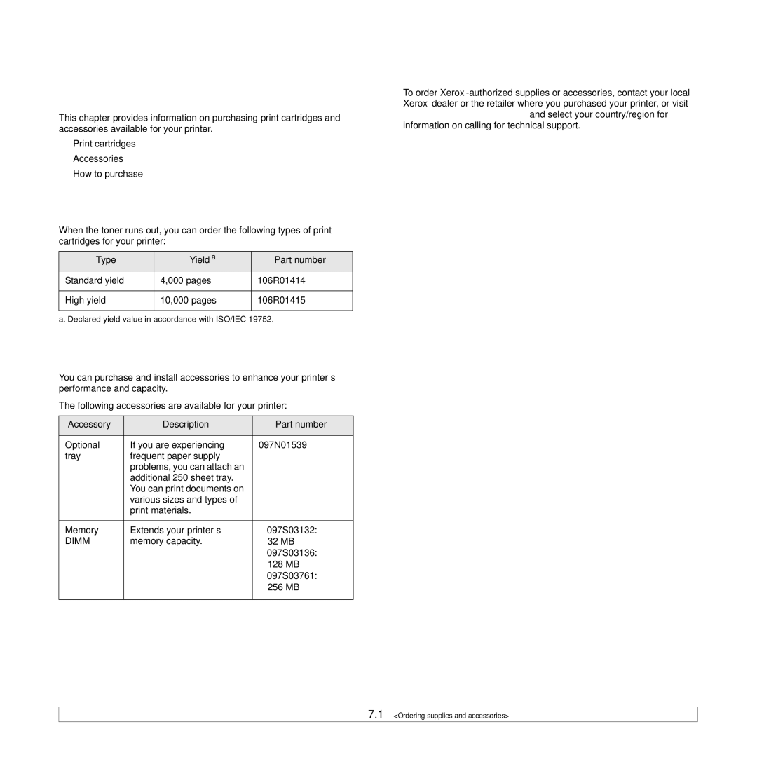 Xerox 3435DN manual Ordering supplies and accessories, Print cartridges, Accessories, How to purchase 