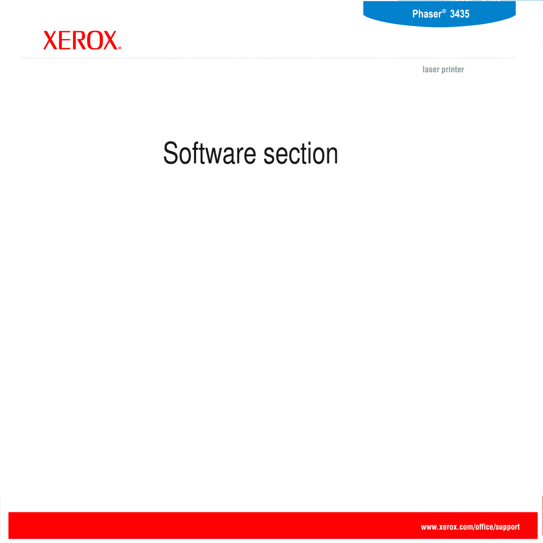 Xerox 3435DN manual Software section Software section 